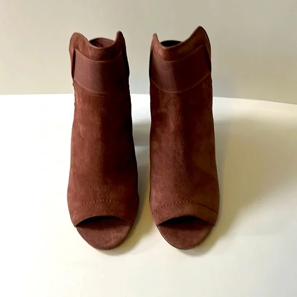 Splendid 'Open Toe Suede Booties, Burgundy, size 6.5 - Picture 2 of 11